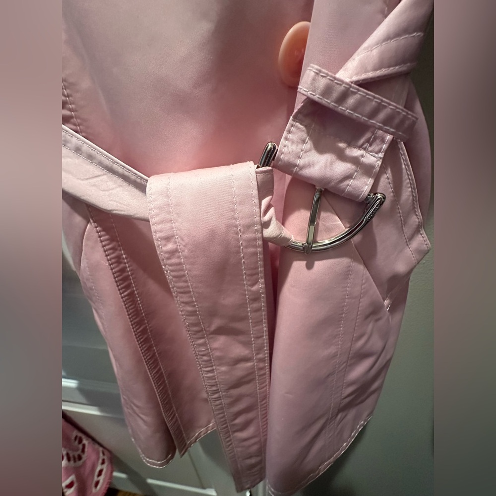 Authentic New Coach Vintage Blush Pink Women's Trench Rain Coat! SZ 8 - Picture 3 of 9